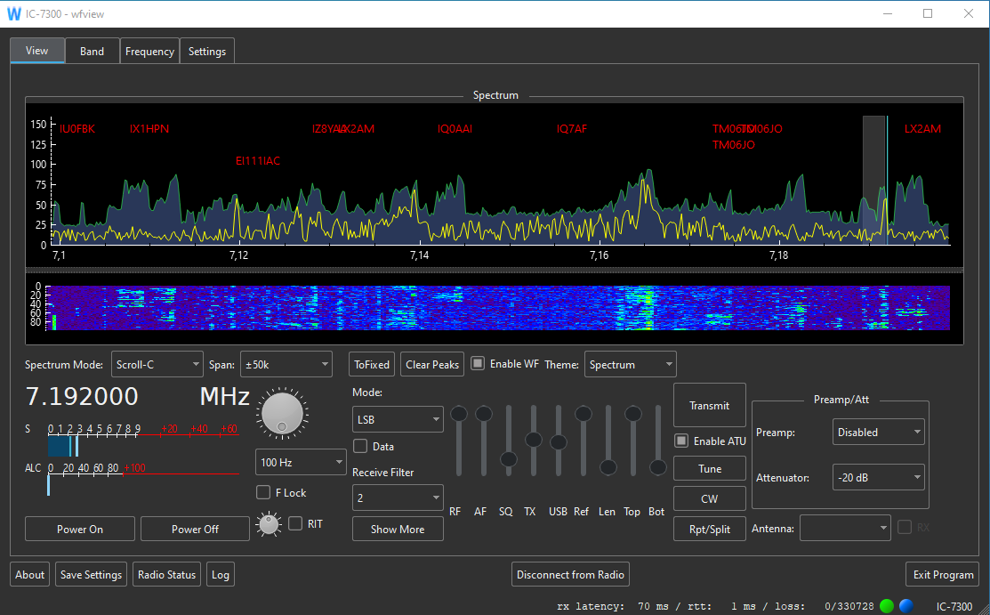 Main-Screen von wfview Main-Screen von wfview