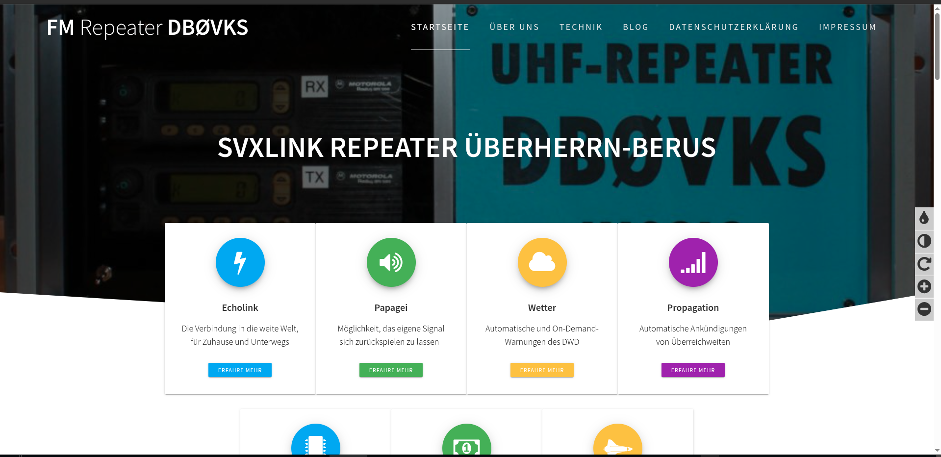 Screenshot der Startseite der Website db0vks.de Screenshot der Startseite der Website db0vks.de